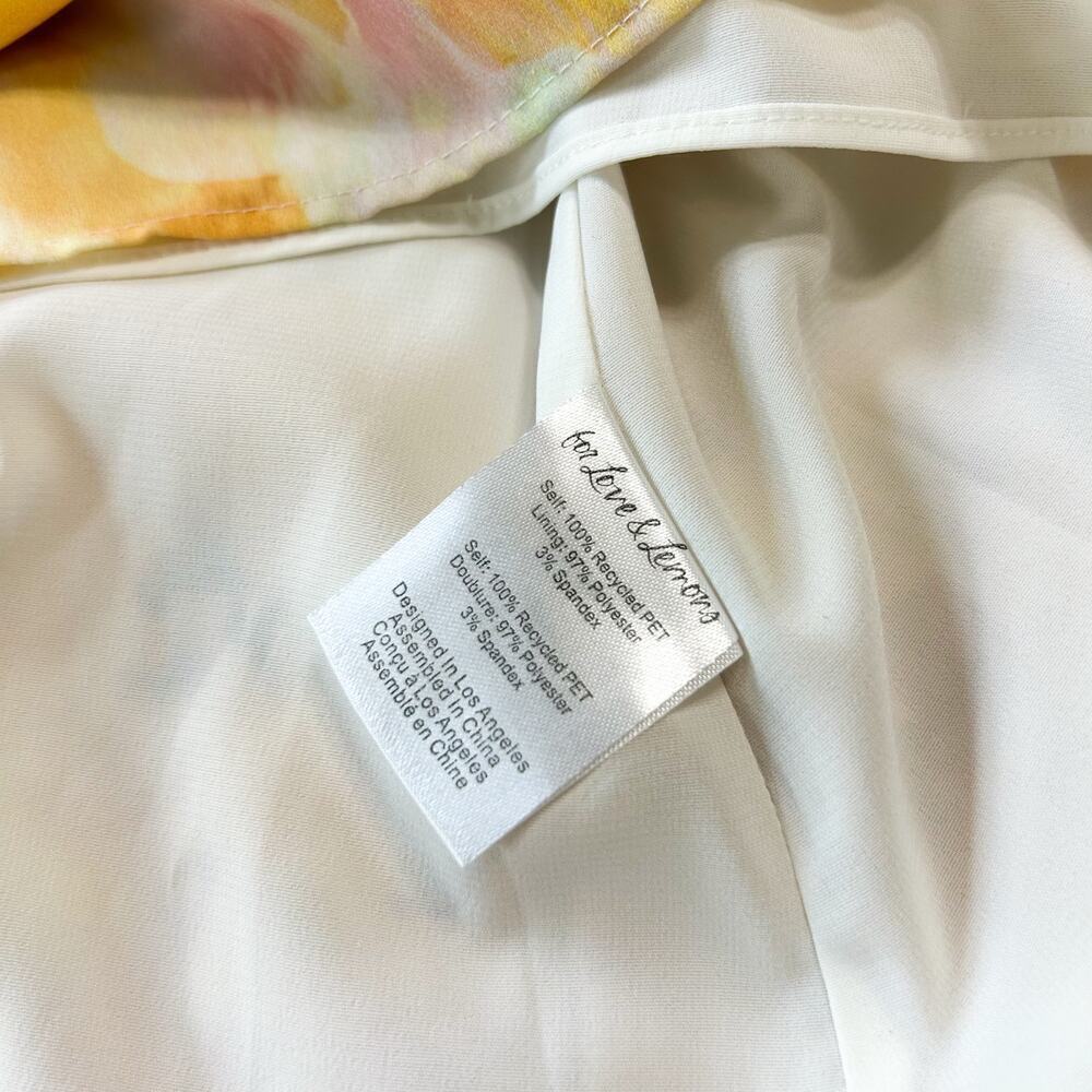NWOT For Love & Lemons Zinna Babydoll Mini Dress Lemonade Floral Yellow Medium - Picture 14 of 16